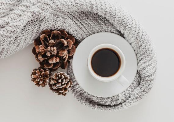 Winter Coffee with Pinecones